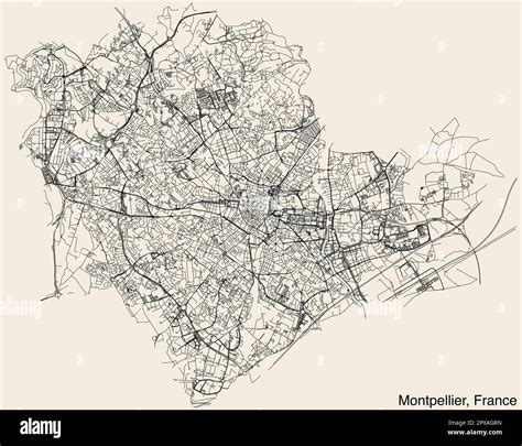 Street roads map of MONTPELLIER, FRANCE Stock Vector Image & Art - Alamy