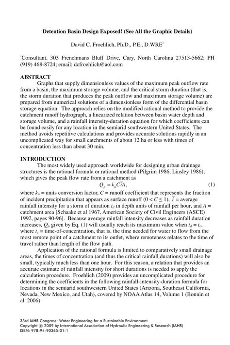 (PDF) Detention Basin Design Exposed! (See All the Graphic Details)