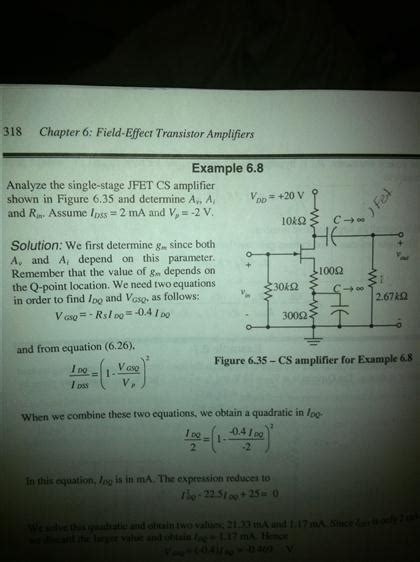 Solved Analyze The Single Stage Jfet Cs Amplifier Shown In