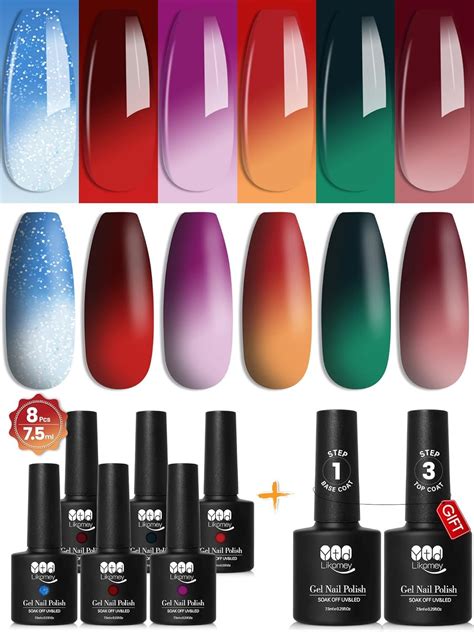 Amazon YTD Likomey Color Changing Nail Gel Set 6 Colors With Base