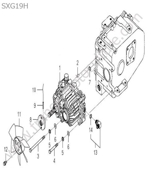 Vue éclatée et pièces détachées Moteur hydrostatique pour SXG19 ISEKI