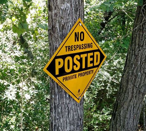 No Trespassing Posted Private Property Diamond Aluminum Sign