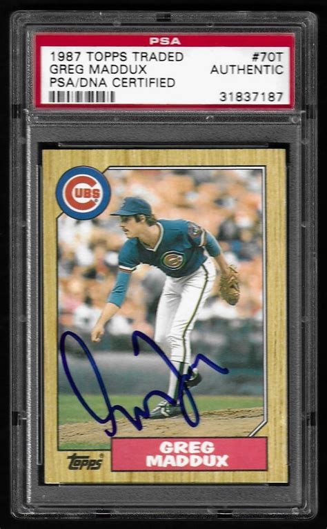 Greg Maddux Signed Topps Traded T Rookie Card Psa Dna Authentic