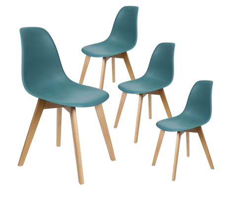 Lot De 4 Chaises Scandinaves Bleu Céladon Melya Chaise BUT