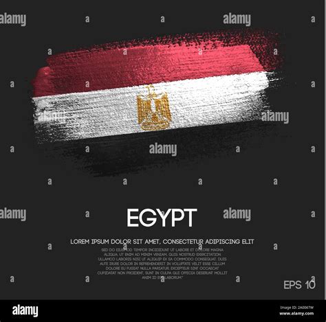 Egypt Flag Made Of Glitter Sparkle Brush Paint Vector Stock Vector