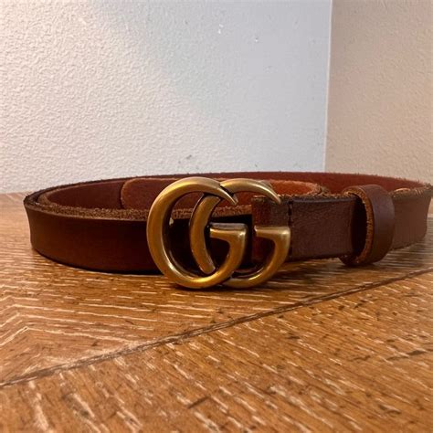 Gucci Double G Gold Buckle Leather Belt Leather Gucci Accessories