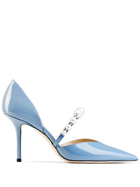 Jimmy Choo Aurelie 85mm Leather Pumps In Blue Lyst