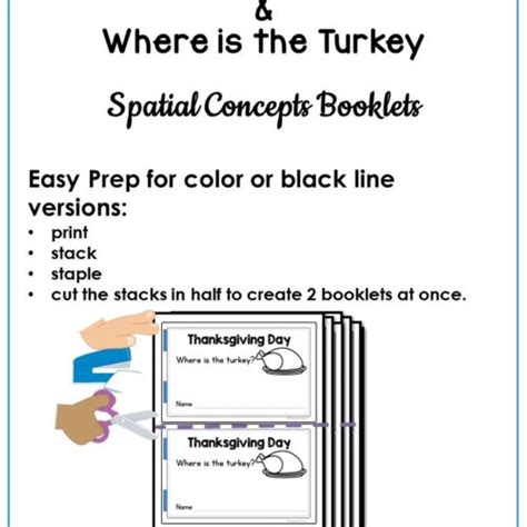 Spatial Concepts Thanksgiving Holiday Turkey Emergent Readers