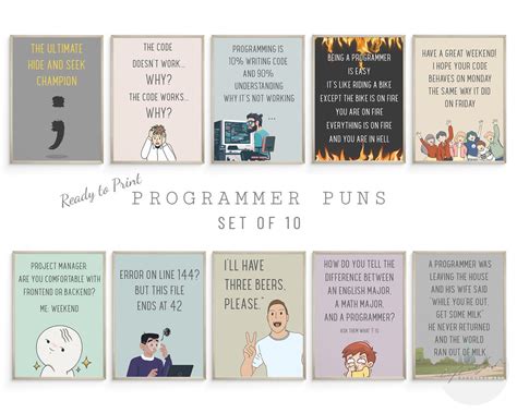 Programmer Puns Funny Posters, Programmer Gift, Software Engineer ...