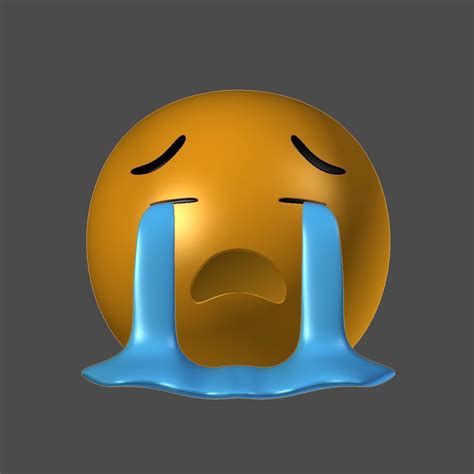 Emoji Loudly Crying Face 3D model | CGTrader