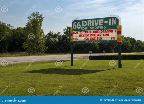 The Billboard Of The 66 Drive In Along The Historic Route 66 In The