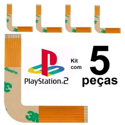 Kit 5 Cabo Flat L Flex Leitor Playstation 2 Ps2 Slim 7000x Shopee Brasil