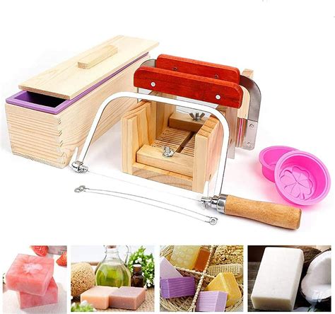 9pcs Wooden Soap Loaf Cutter Mold Soap Making Tools Set Stainless Steel