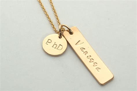 Graduation Necklace Gold Filled Name Pendant Personalized Etsy