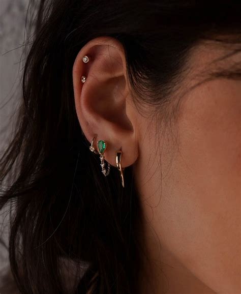 Zoe Lev Dagger Huggie Hoop Earrings In 14k Gold Macys