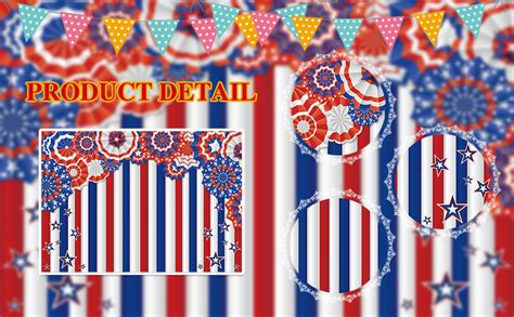 Allenjoy 7x5ft Independence Day Stripes Backdrop 4th Of