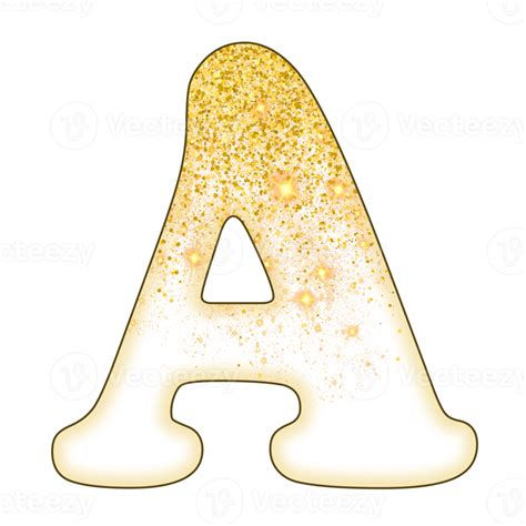 Half Gold Glitter Alphabet 16691874 PNG