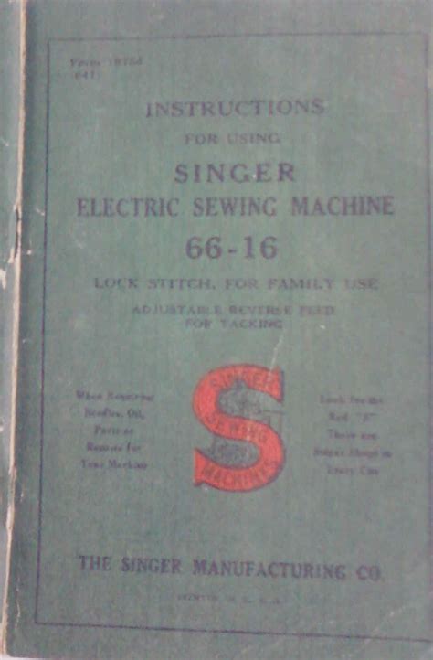 SINGER MODEL 66-16 Sewing Machine Manual – Sewing Machine Museum