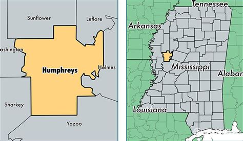 Humphreys County, Mississippi / Map of Humphreys County, MS / Where is ...