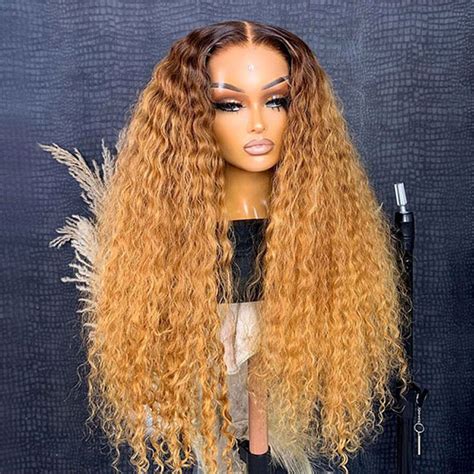 Wear And Go Wig Glueless Ombre Honey Blonde Loose Deep Wave Wig With Pre Cut Lace Deep Wave