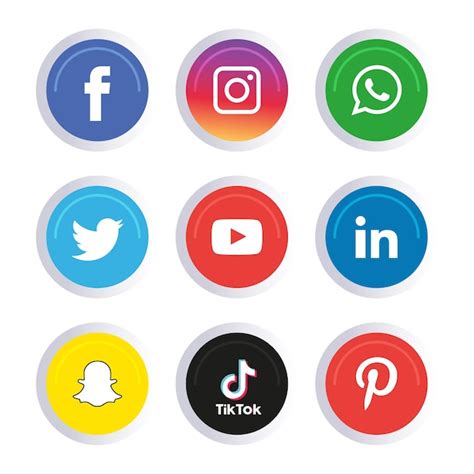 Premium Vector Social Media Icons Set Logo Vector Illustrator