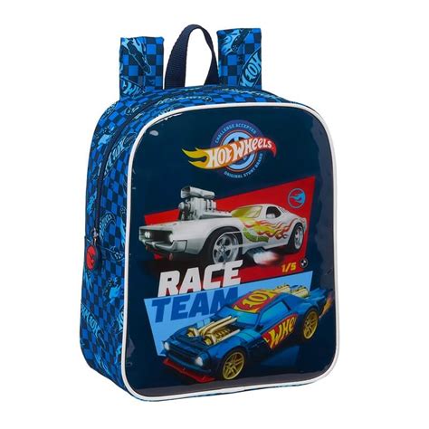 Mochila De Crian A Adapt Vel Cm Hot Wheels Azul