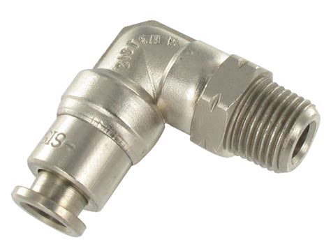 Nickel Plated Brass Npt Elbow Male Swivel Push In Fitting Npt T