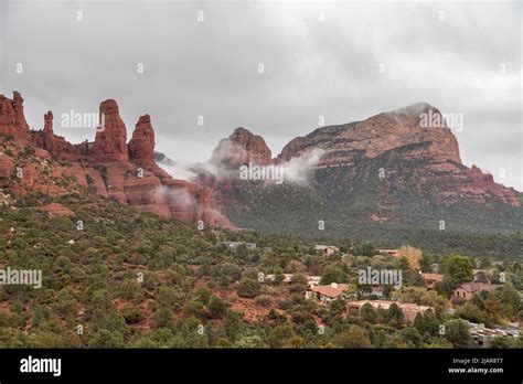 Twin Sisters Rock Sedona Arizona Usa Stock Photo Alamy