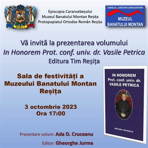 Lansarea Volumului In Honorem Prot Conf Univ Dr Vasile Petrica