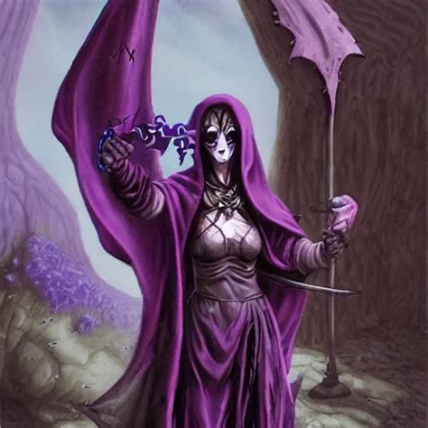 Cute Undead Purple Cloaked Female Liches From The Stable Diffusion