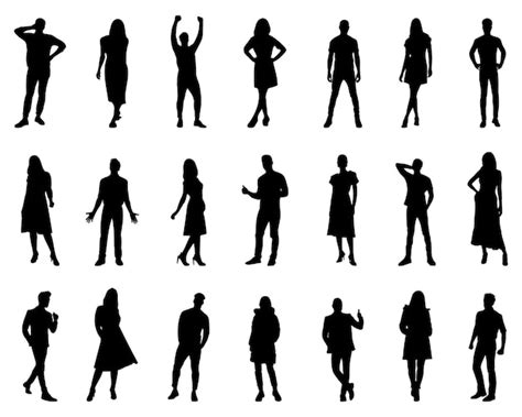 Premium Vector Business People Silhouette Collection Set Silhouettes Of People Working Group