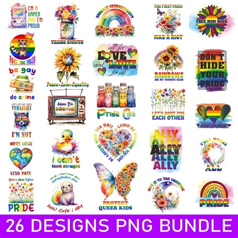 Lgbt Png Bundle Gay Pride Png Cricut Files Printable Files Lgbt