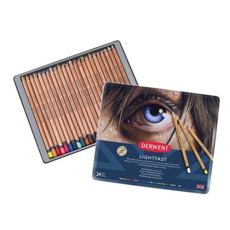 Htconline In Derwent Lightfast Pencil Tin Set Of 24