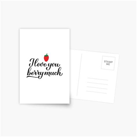 I Love You Berry Much Pun Quote Postcard For Sale By Labelezoka