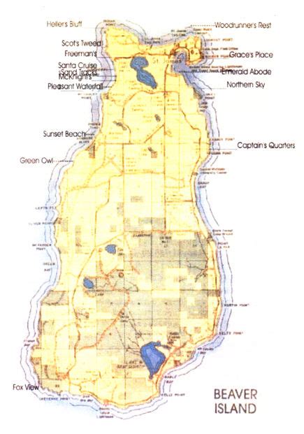 Cottage Map Beaver Island Realty Beaver Island Rental Cottage Program