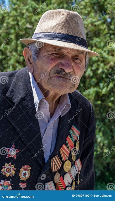 92 Year Old Armenian Veteran Of World War Ii Editorial Stock Image