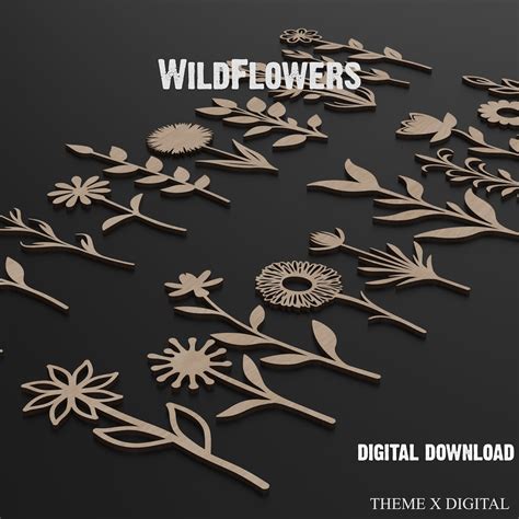 X Wildflower Svg Laser Cut Files Birth Month Flower Svg Laser