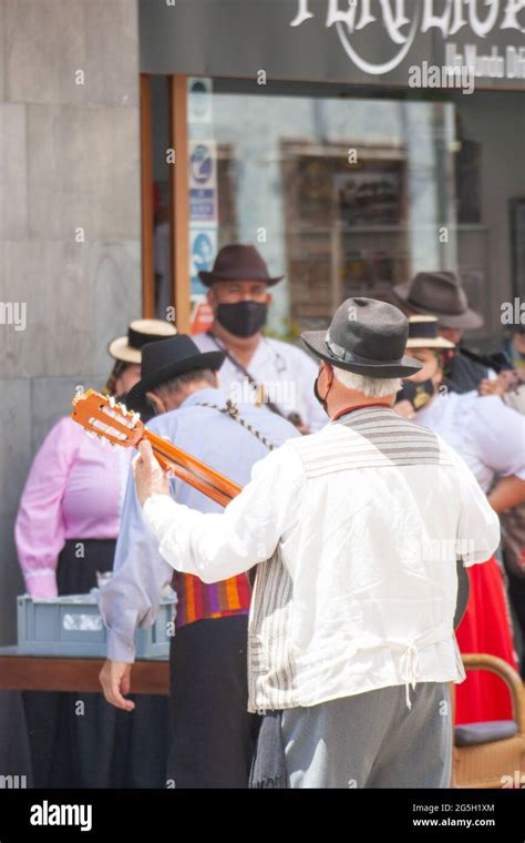 Dancers In Traditional Costume At Celebrations For Dia De Canarias In Puerto De La Cruz