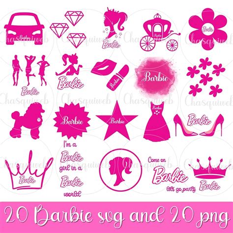 Barbie Png Svg Images Barbie Doll Bundle Svg Png Cute Barbie Etsy