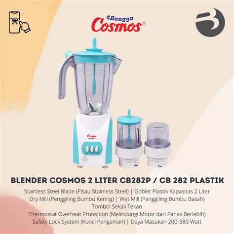 Jual BLENDER COSMOS 2 LITER CB282P CB 282 AP PLASTIK Shopee Indonesia