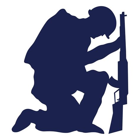 soldier kneeling silhouette 10853455 Vector Art at Vecteezy