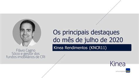 Kncr Resumo Mensal Do Kinea Rendimentos Ref Jul Youtube