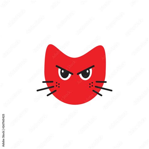 Angry Cat Emoticon Illustrations Logo Concept Stock Vector Adobe Stock