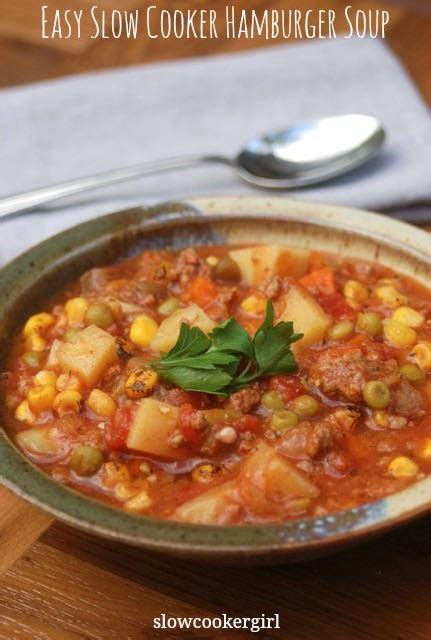 Slow Cooker Girl: Easy Slow Cooker Hamburger Soup Recipe