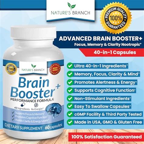 40 In 1 Brain Booster Supplement For Focus Memory Clarity Energy Advanced Vitamins Plus