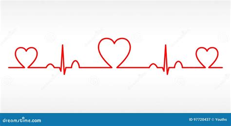 Vector Heart Cardiogram Charts Stock Vector Illustration Of Graph