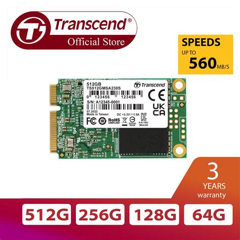 Transcend MSA230S MSATA SSD 3D NAND 128GB 256GB 512GB Shopee Malaysia