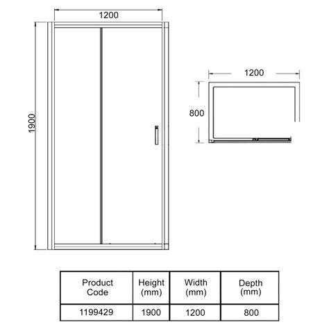 Aqualux Framed 6 Sliding Door Shower Enclosure 1200mm X 800mm 1199429