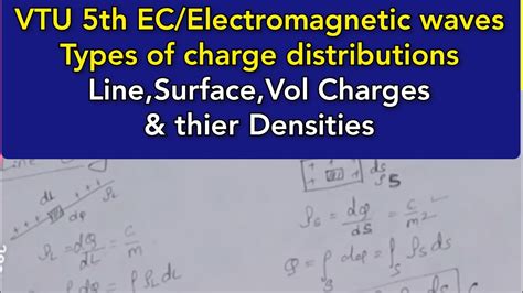 VTU 5th EC Electromagnetic Waves Types Of Charge Distributions Line