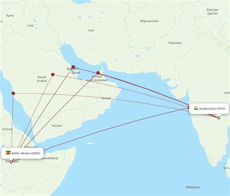 All Flight Routes From Hyderabad To Addis Ababa Hyd To Add Flight Routes